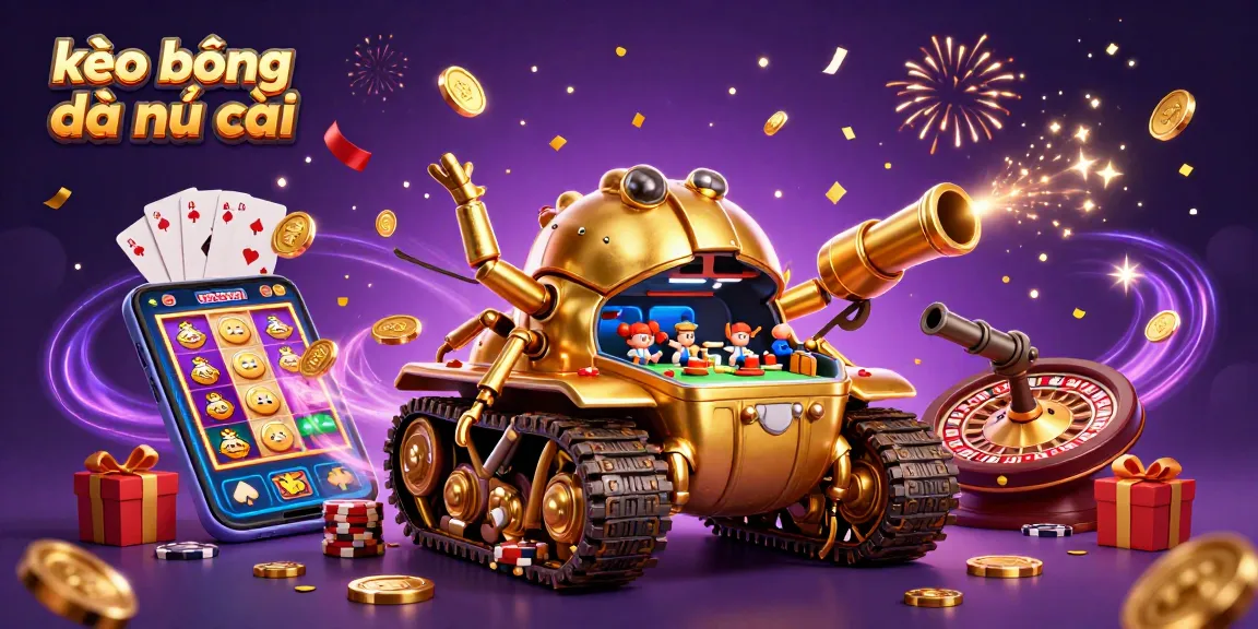 Bet on kèo bóng đá nhà cái with a lively scene showcasing a sports betting casino in a golden beetle tank.