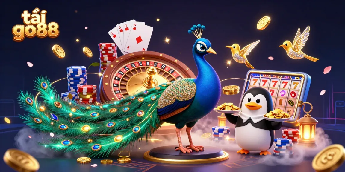 Experience the thrill of tải go88 with vibrant characters and casino action in a dazzling scene.