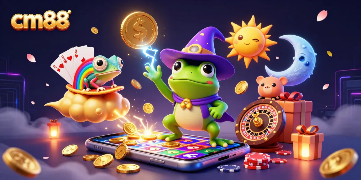 Win big at cm88 with an exciting casino scene, featuring vibrant characters and games.