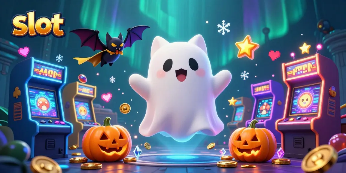 Spin the reels with a ghost cat slot adventure, illuminated in a vibrant casino scene.