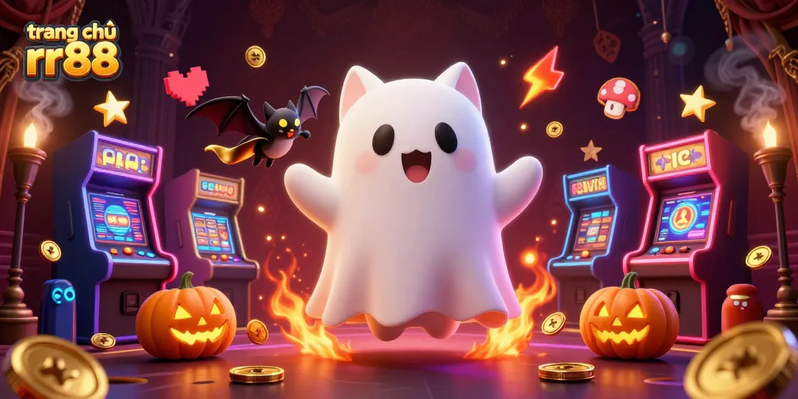 Experience the vibrant gameplay at trang chủ rr88 with a ghost cat character and captivating gambling elements.