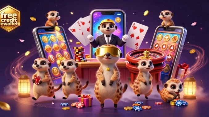Win big with free credit ewallet as meerkats manage an exciting casino scene.