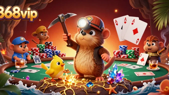 Engage with the thrilling 868vip casino experience featuring vibrant 3D characters in a rich poker scene.