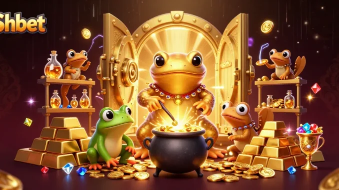 Engage with Shbet's dynamic casino scene featuring an alchemist and golden treasures