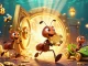 Engaging illustration of NHÀ CÁI LUCK8 showing ants heisting a giant poker chip amidst glowing treasures.