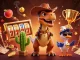 Experience excitement at 9au casino with a vibrant scene of a T-Rex, cactus, and roadrunner.