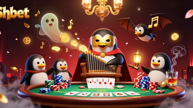 Experience thrilling gameplay at Shbet with a 3D cartoon scene filled with poker action and magical elements.