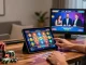 Player enjoying 78win online gaming experience in a modern setup with vibrant game graphics.
