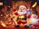 Spin to win big with 33WIN COM at a vibrant casino illustrated scene featuring Santa and friends!