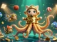 Betting with f168, the kraken emerges with golden tentacles, amidst dynamic sports-themed elements