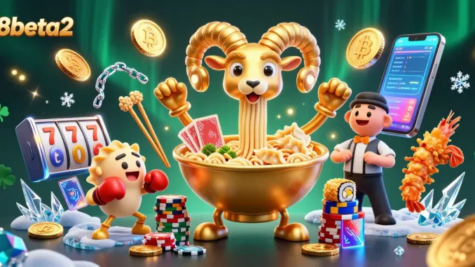 Experience exciting entertainment with f8beta2, a dynamic illustration featuring vibrant casino elements and charismatic characters.
