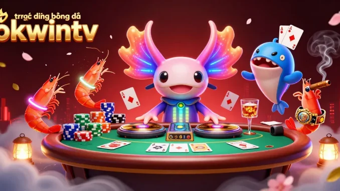 Experience trực tiếp bóng đá okwintv with vibrant gaming characters and detailed casino elements.
