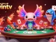 Experience trực tiếp bóng đá okwintv with vibrant gaming characters and detailed casino elements.