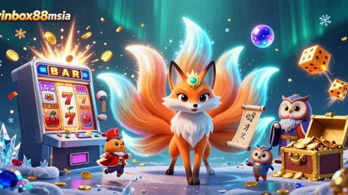 Experience the thrill of winbox88msia with colorful characters and exciting casino elements!