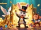 Experience the magic of siempreeslunes with a rabbit magician pulling coins, vibrant gems, and poker chips!