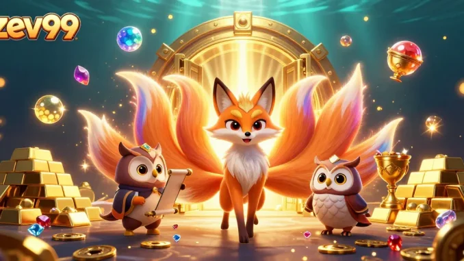 Experience thrilling gameplay at zev99 with a magical nine-tailed fox and glowing treasures.