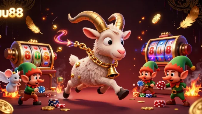 Experience the festive horror of uu88 in a lively casino scene with exciting elements and energetic characters.