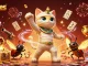 Experience the thrill of 9pokies with an energetic illustration featuring an Egyptian mummy cat and casino elements.