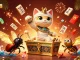 Experience the excitement of MAN88 with a dynamic casino scene featuring a mummy cat.